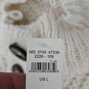 Aerie Cream Button Mockneck Cable Knit Detail Sweater Size Large thumbnail 7