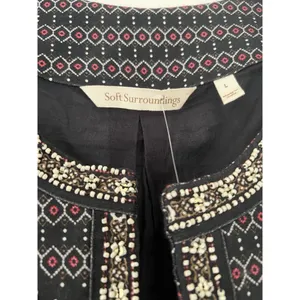 Soft Surroundings Black Embroidered Mandala Bolero Manda Cropped Jacket Sz L thumbnail 8