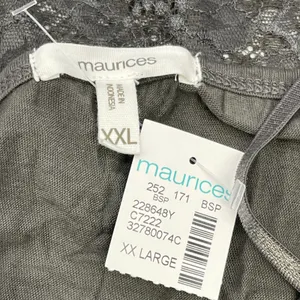 Maurices Cami Tank Top Women XXL Gray Crinkle Lace‎ Trim Coquette Fairy Grunge thumbnail 9