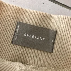 Everlane Womens Organic Cotton Quilted Shorts Pull On Pockets Ivory S thumbnail 3