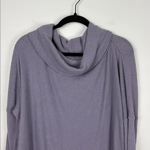 Free People We The Free Juicy Long Sleeve Cowl Neck Top Size Large Purple Smoke thumbnail 3