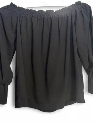 LULUS Women’s All in Good Fun Black Off-the-Shoulder Top Blouse Size Small thumbnail 4