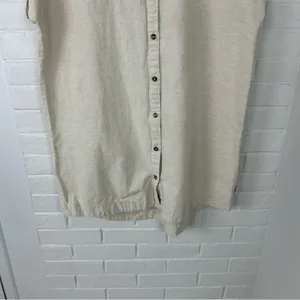 Rhythm Classic Linen Blend Shirt Dress In Oat Size S thumbnail 4