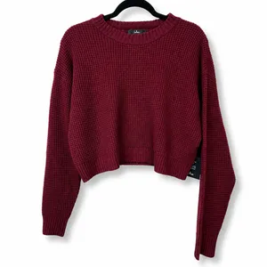NEW Lulus Autumn Sweetheart Burgundy Waffle Knit Two-Piece Sweater Dress Medium thumbnail 6