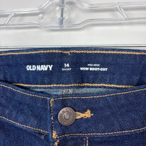 Old Navy Mid-Rise Wow Boot-cut Dark Wash Jeans Denim Casual NWT Size 14 Short‎ thumbnail 6