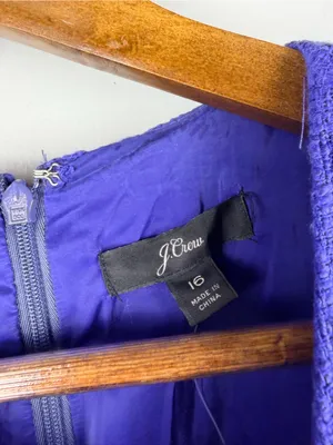 New J. Crew Sheath dress in tweed in Baltik blue size 16 thumbnail 4