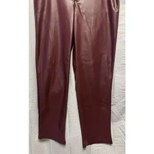 Joie Women's Size 10 Burgundy Faux Leather‎ Straight Leg Pants NWT Lined thumbnail 2