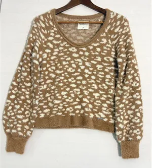 Abercrombie & Fitch Soft Collection Animal Eyelash Knit Sweater Carmel Cream XS thumbnail 1