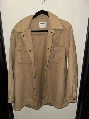 Old Navy Camel Soft Brushed Utility Shirt Jacket in Size Small Tall thumbnail 1