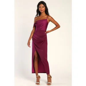 NWT Lulus Showing Off a Little Magenta Asymmetrical Tulip Midi Dress Holiday XS thumbnail 2