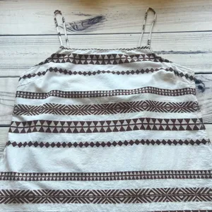 Aerie Brown & Cream Geometric Boho Open Back Sun Dress thumbnail 3