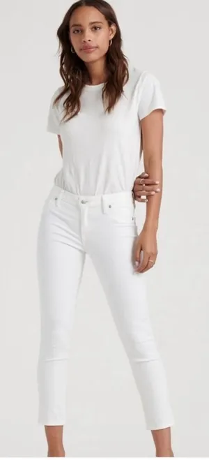 Lucky Brand Lolita Crop White Jeans Frayed Hem Size 6/28 thumbnail 1