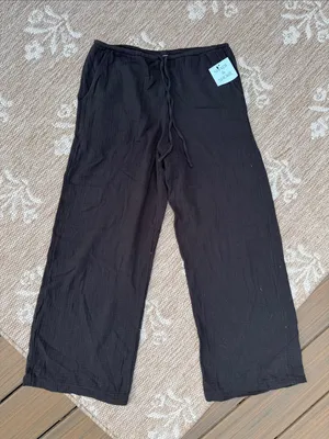 NWT Shade & Shore Black womens Drawstring Jogger Pants thumbnail 1