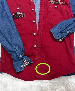 vintage denim jean motorcycles buttondown longsleeve thumbnail 3