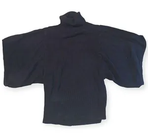 Turtle neck bat wing sweater Black thumbnail 1
