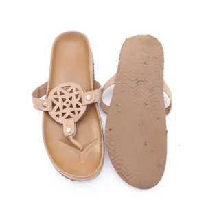 Tan Geometric Cutout Medallion Thong Sandals Womens 8.5 Platform Flip Flops thumbnail 6