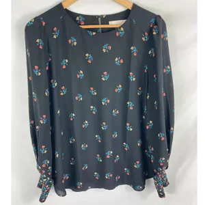 Ann Taylor Loft Flowy Long Sleeve Floral Blouse Size Medium thumbnail 2