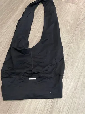 aerie Black Leggings with Side Ruffle Trim thumbnail 2