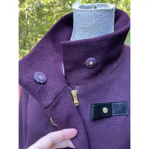 Lauren Ralph Lauren Wool Peacoat Trench Coat Purple Burgundy Size 12 Old Money thumbnail 14