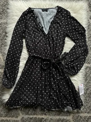 ASOS pleated polka dot mini dress thumbnail 1
