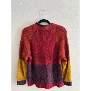 Vintage Heirloom Collectibles Colorblock Cardigan Sweater M Autumn Fall Chunky thumbnail 4