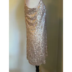 Xhilaration Gold Sequin Mini Dress Sm NWT y2k boho whimsi party formal resort beach dainty S thumbnail 3
