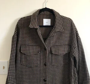 Mango houndstooth shirt jacket thumbnail 2