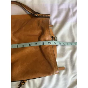 C & C California Leather Bag‎ Satchel Camel Double Strap Zip Brown thumbnail 11