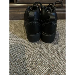Milwaukee Boots Black Leather Women's Size 6.5C Motorcycle Biker Lace Up Heel thumbnail 5