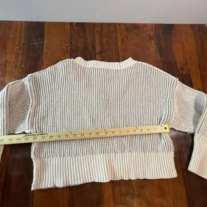 Altar'd State Women Small V-Neck Ribbed Cropped Sweater Tan Cream S0376K935JI thumbnail 4