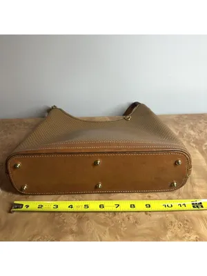Vintage Dooney & Bourke British Tan Embossed Leather Shoulder Hobo Bag USA Made thumbnail 6