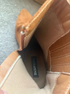 Maurices Size 8.5 Cognac Western Ankle Boots Suede-Look Block Heel thumbnail 7