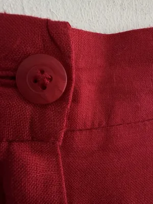 Harve Benard Red Linen Blend Cropped Wide Leg Pants Culottes Size 12 High Rise thumbnail 4