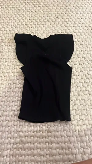 Black Francesca’s Ruffled Tank Top thumbnail 3