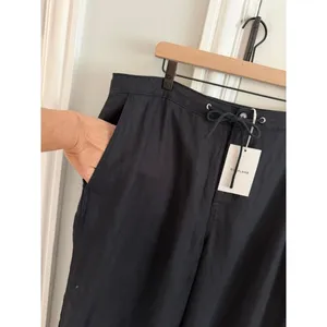 Everlane NWT Wide-Leg Drawstring Linen Pants Black 16R thumbnail 4