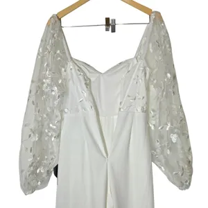 Lulus Darling Charisma White Mesh Embroidered Jumpsuit 9J2773 XS Wedding Bridal thumbnail 6