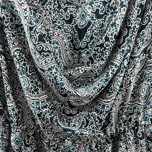 Motherhood Maternity black and aqua print top size small thumbnail 5
