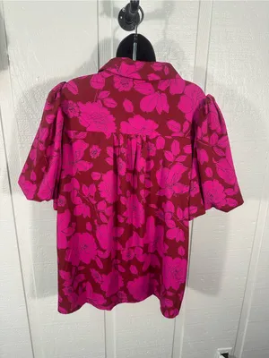 Entro Pink Short Sleeve Top Size 1X EUC thumbnail 7