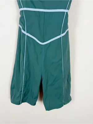 YLLW The Label Breathe Onesie Romper Teal Green White Contrast Trim thumbnail 6