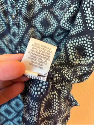 Converse Medium Navy Turquoise Blue Tile Geometric Henley Tank Top thumbnail 7