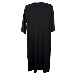 Dressed in Lala Ribbed V‎ Neck Midi Dress Black Size S Casual Basic Everyday thumbnail 4