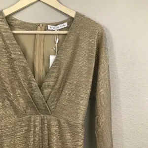NWT Endless Rose x Revolve Gold Surplice Dress thumbnail 7