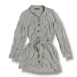 Abercrombie & Fitch Striped Shirt Dress XS Button‎ Front Tie Waist Long Sleeve thumbnail 1