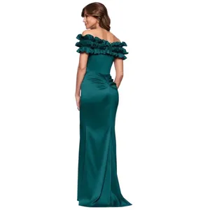 Xscape Hunter Green Off-Shoulder Ruffle Mermaid Formal Gown Size 14 NWT thumbnail 3