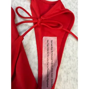 Wild Fable Red Side Tie High Cut Bikini Bottom Womens Small 4-6‎ Swimwear NWOT thumbnail 4