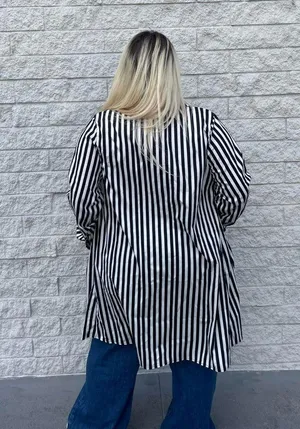 Zara Oversized long sleeve striped shirt sz xxl thumbnail 3