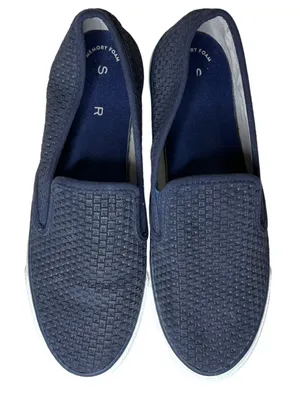 Sperry (8) Seaside Navy Emboss Woven Textured Elastic Slip On Loafer Shoe thumbnail 1