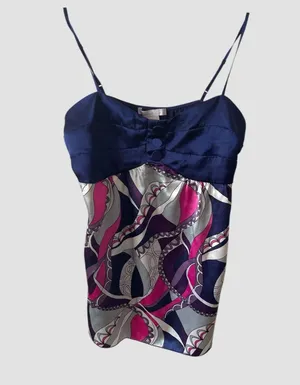 Vintage Y2K Charlotte Russe Cami Women Satin Babydoll Retro Size M Navy Side Zip thumbnail 1