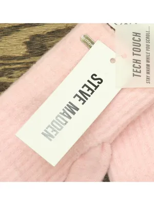 NWT Steve Madden Womens Touchscreen Gloves Ribbed SMA-665 Pink thumbnail 3