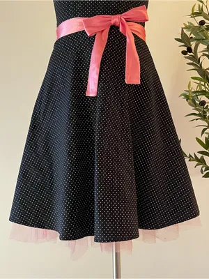 Y2K ruby rox Black Polka Dot Strapless Dress with Pink Accents thumbnail 3
